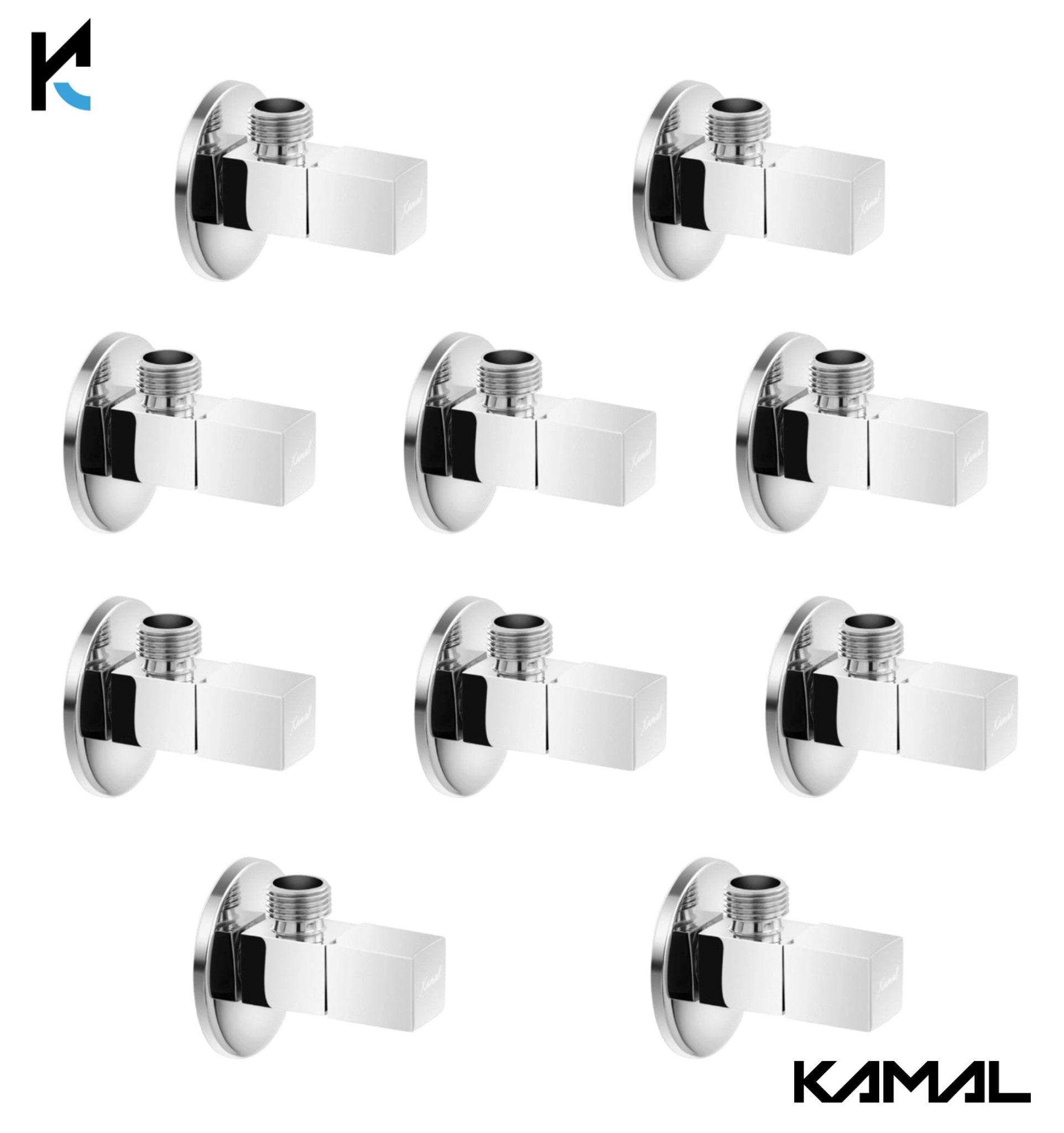 Square Angle Valve (Full Brass) - by Kamal - Kamal Bathware