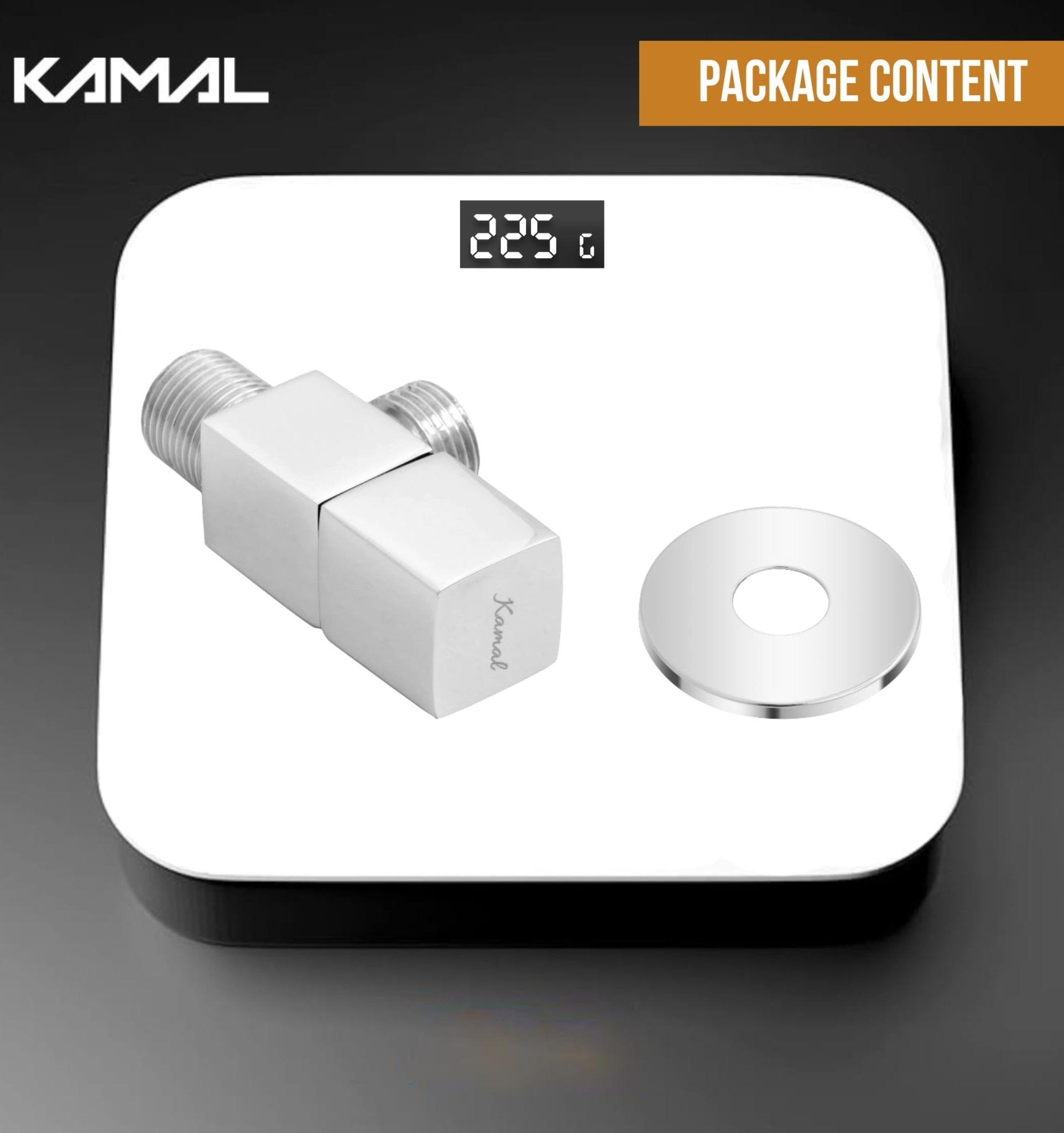 Square Angle Valve (Full Brass) - by Kamal - Kamal Bathware