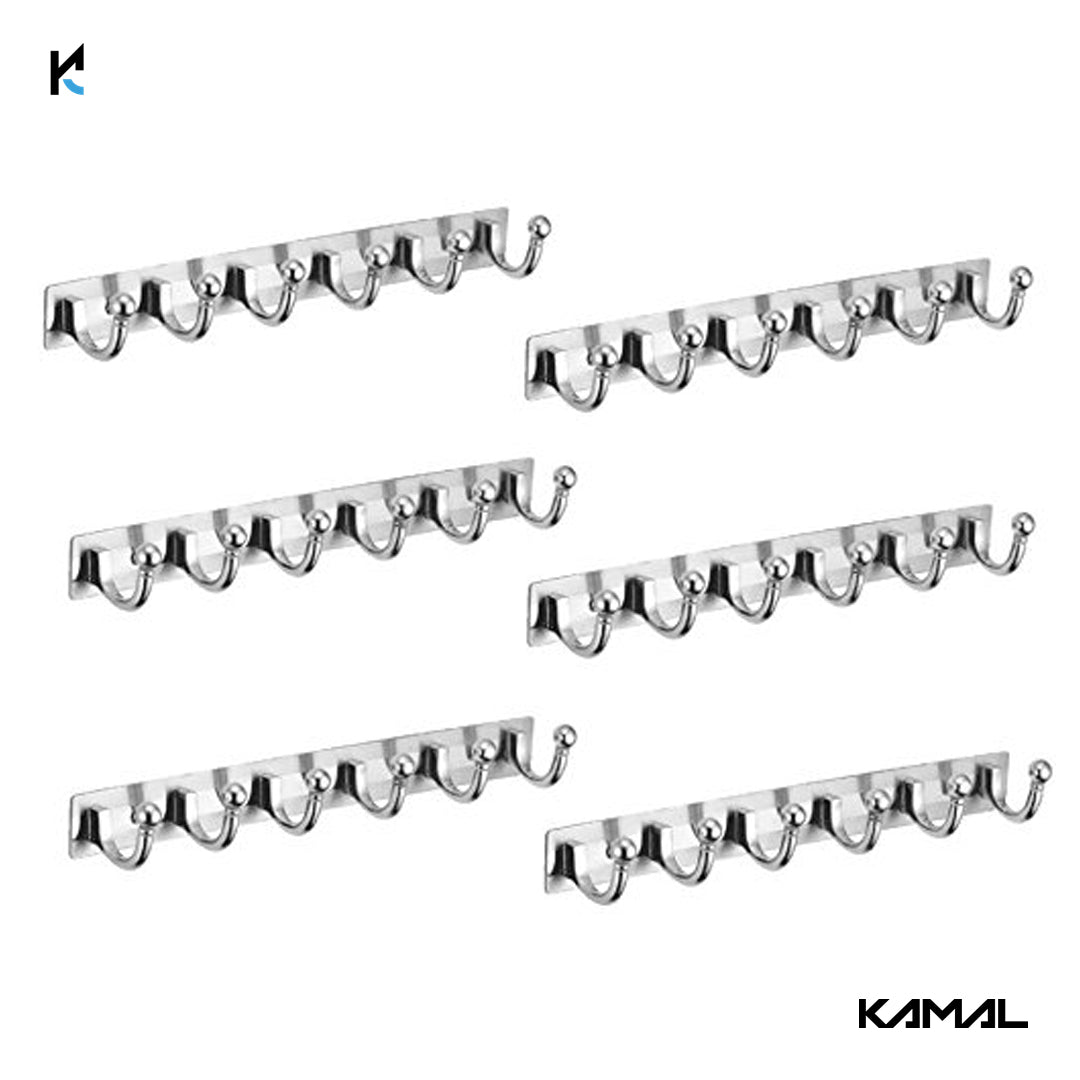 SS Steel Round Coat Hook (Set of 6) - by Kamal - Round - Kamal Bathware