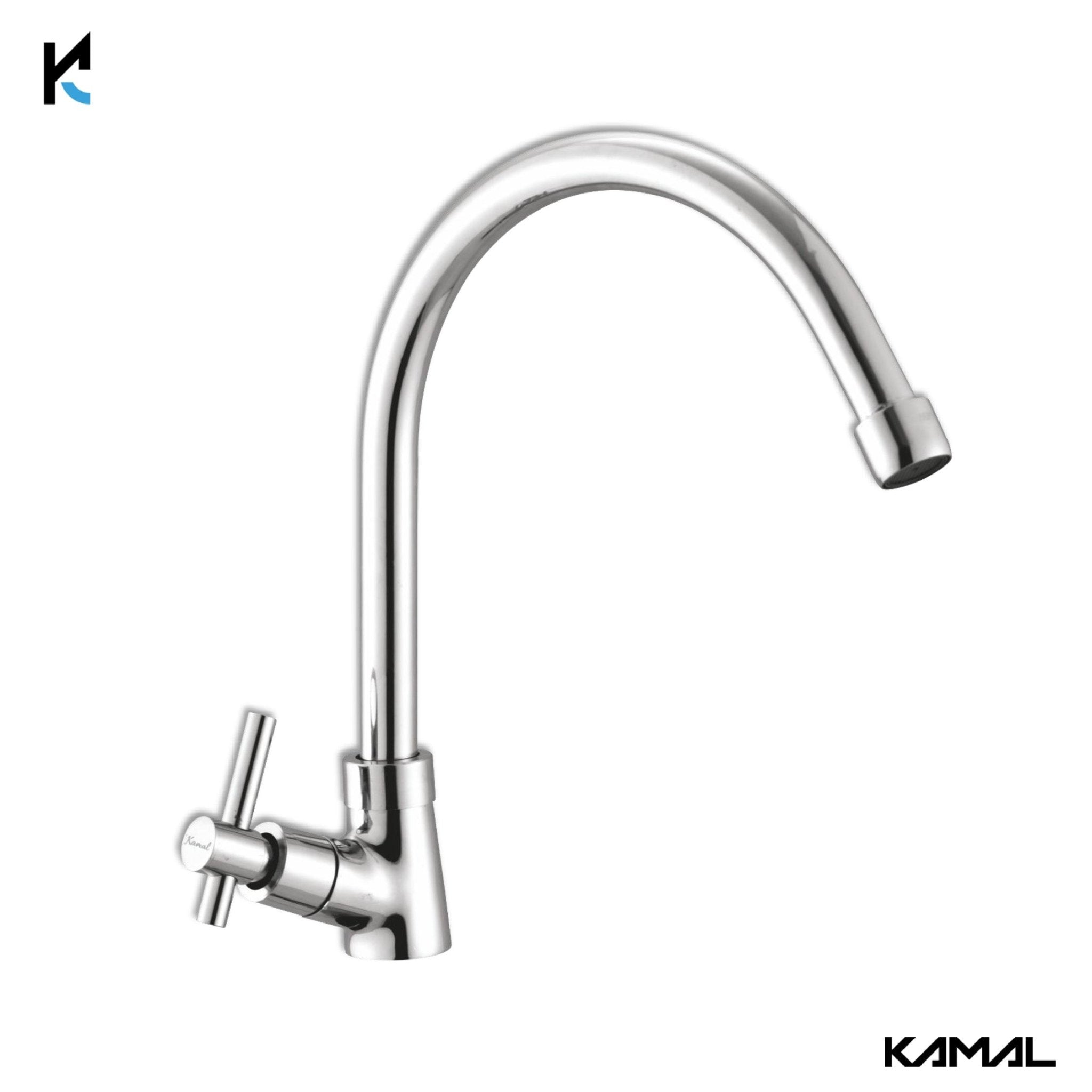 Tarim C - Bend Spout Gosseneck Sink Faucet (Full Brass) - by Kamal - Tarim - Kamal Bathware