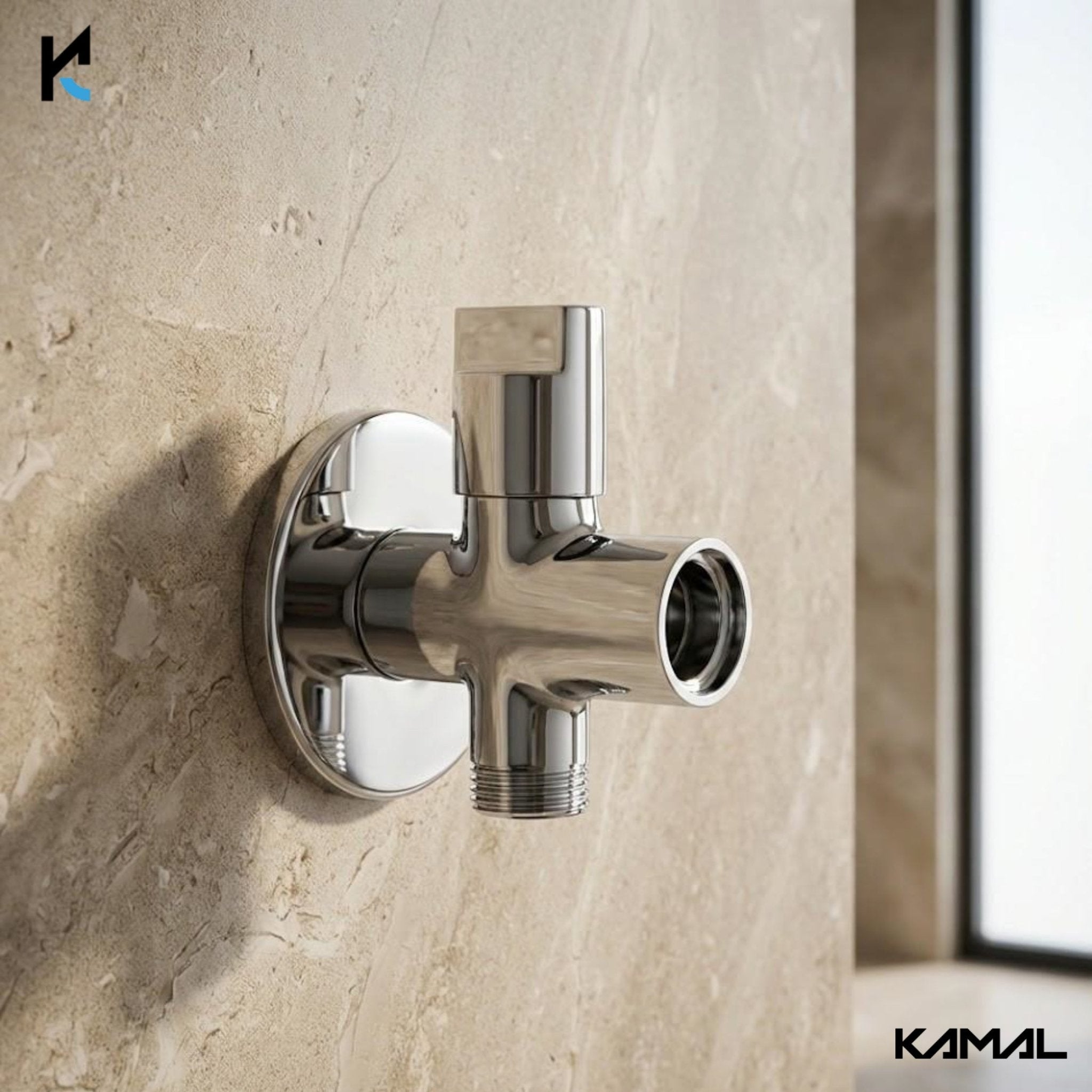 Tee Valve Cock Flute Twin Elbow Valve Faucet - by Kamal - Tee Valve - Kamal Bathware