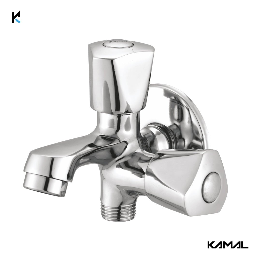 Trio Two in One Bib Tap (Full Brass) - by Kamal - Trio - Kamal Bathware