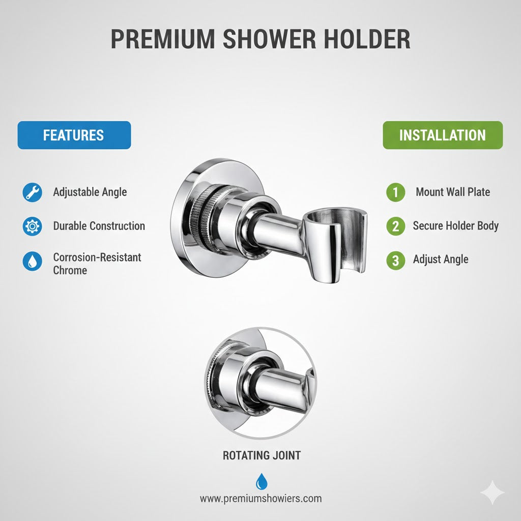 Revolving Brass Round Wall Hook for Hand Shower - by Kamal - Kamal Bathware