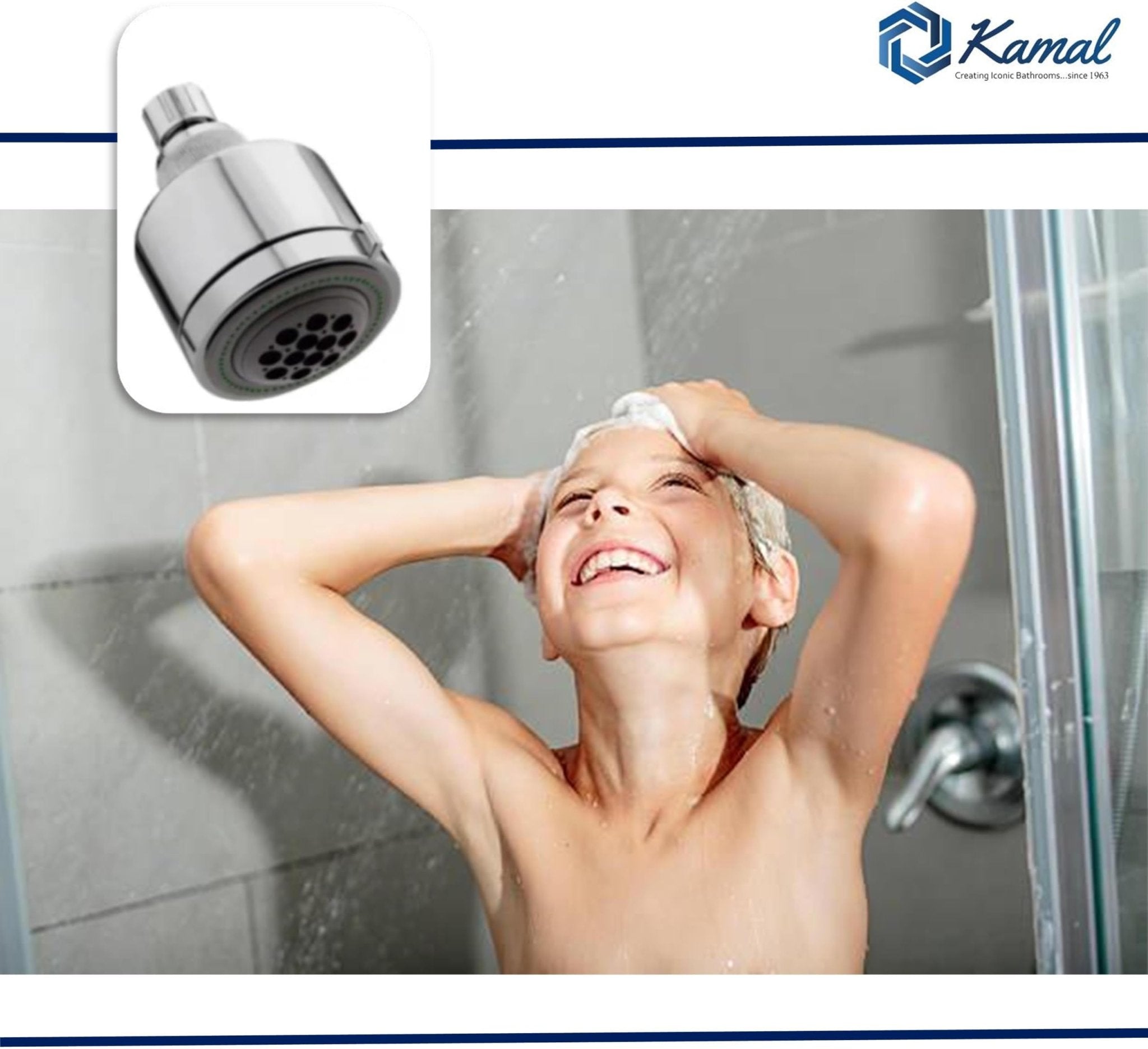 Vario Jet Shower (Multiflow) without Shower Arm - by Kamal - Vario - Kamal Bathware