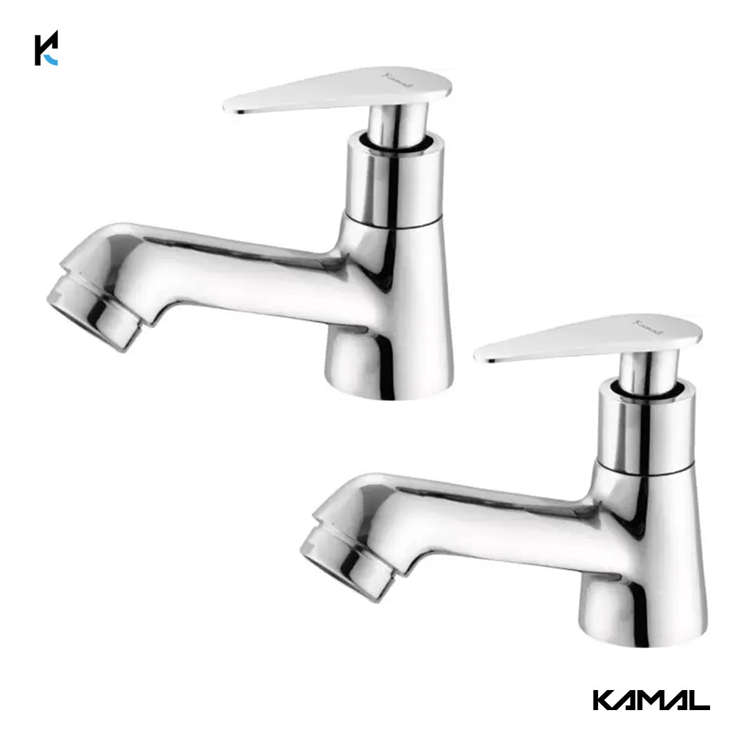 Vega Pillar Tap for Wash Basin (Full Brass) - by Kamal - Vega - Kamal Bathware