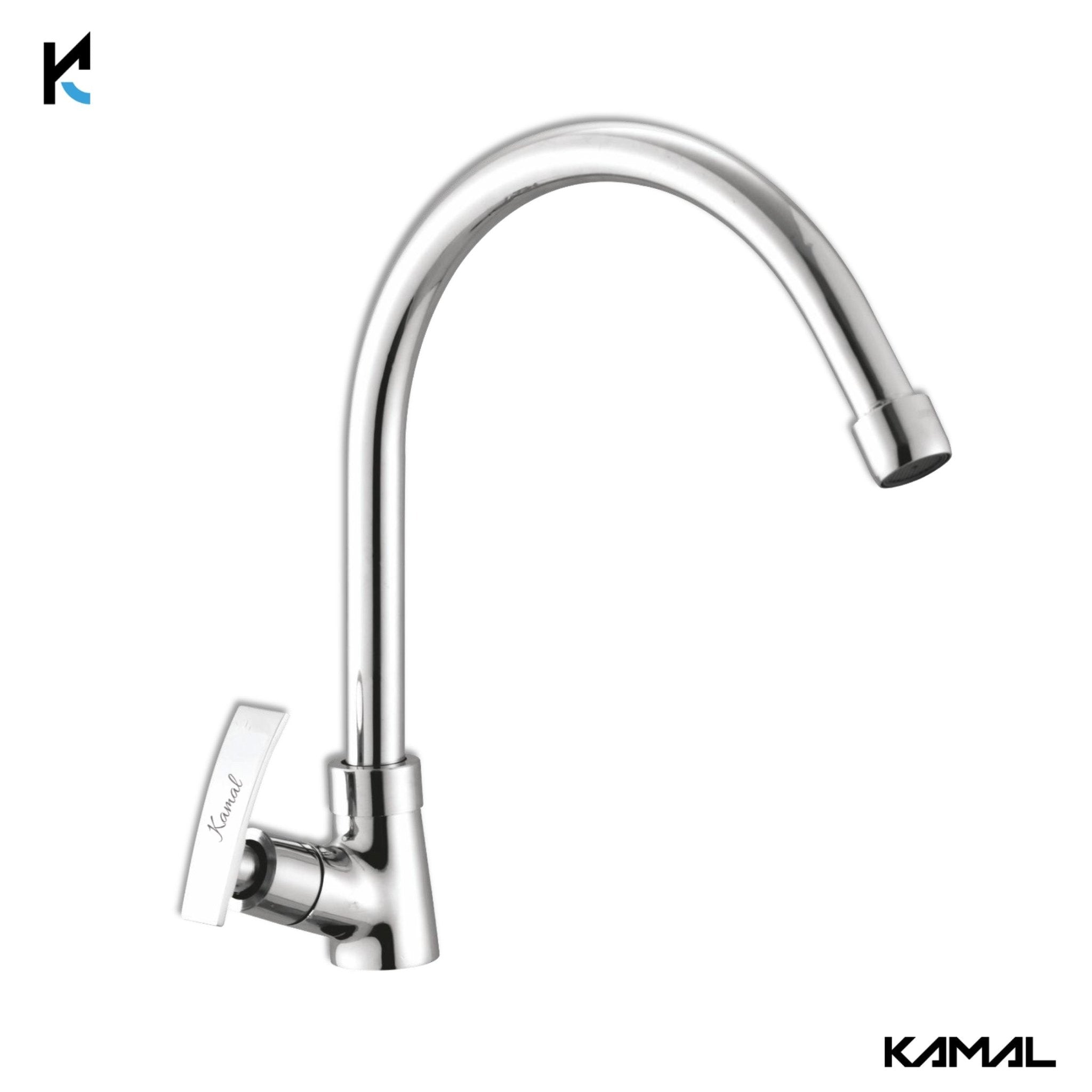 Vista C - Bend Spout Gosseneck Sink Faucet (Full Brass) - by Kamal - Vista - Kamal Bathware