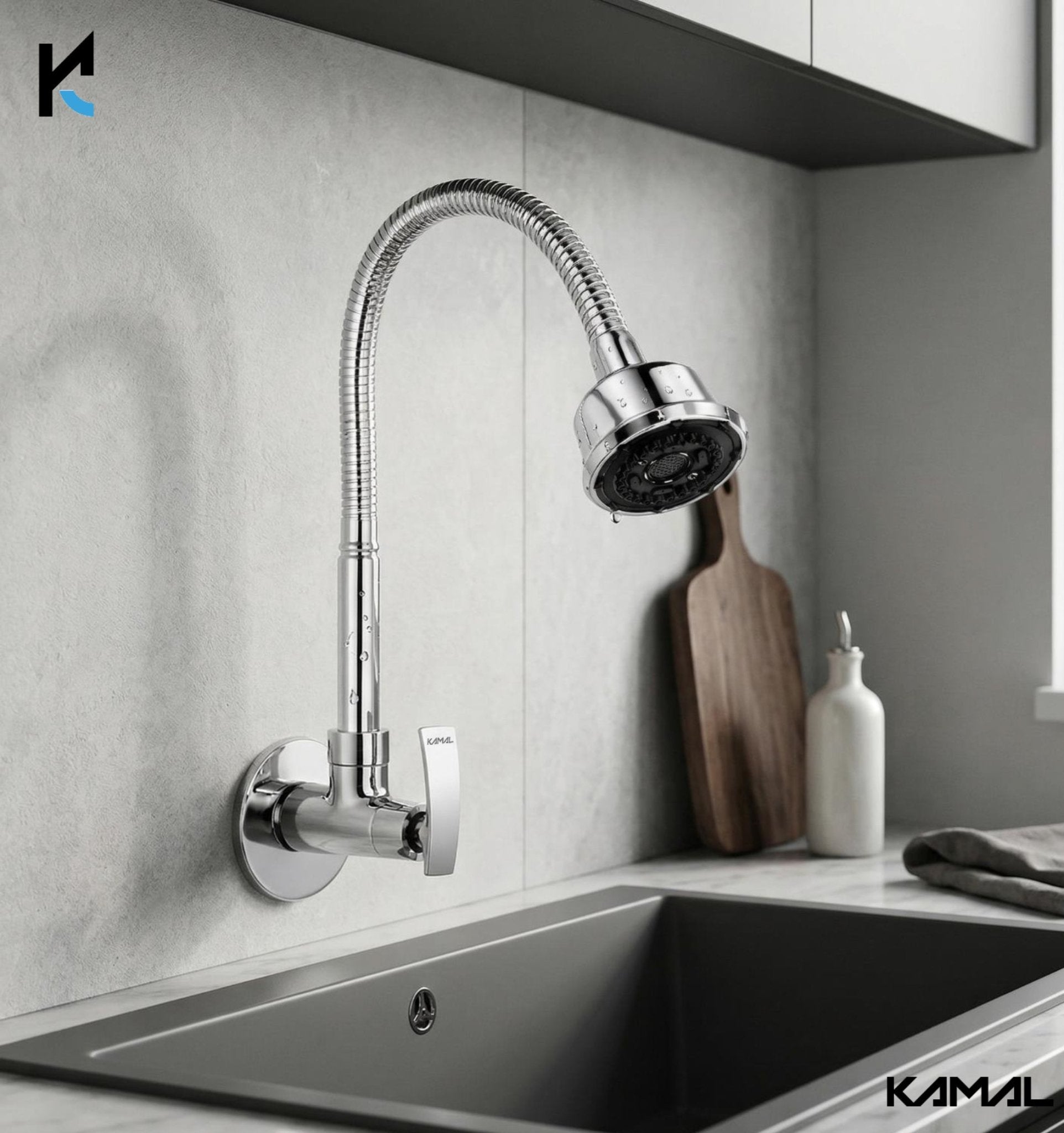 Vista Sink Spray Tap (Brass & SS Steel) - by Kamal - Vista - Kamal Bathware
