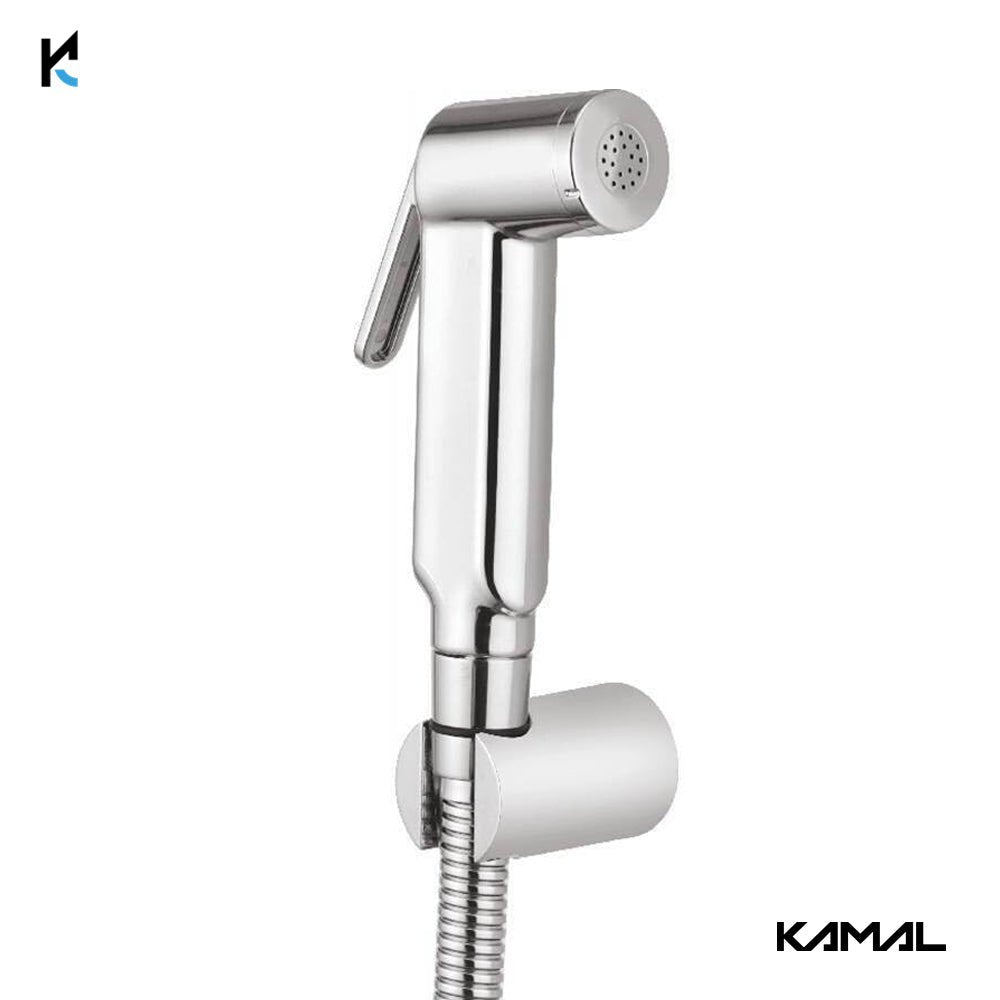 Xperia Health Faucet with SS Flexible Tube 1 Mtr & Wall Hook - by Kamal - Kamal Bathware