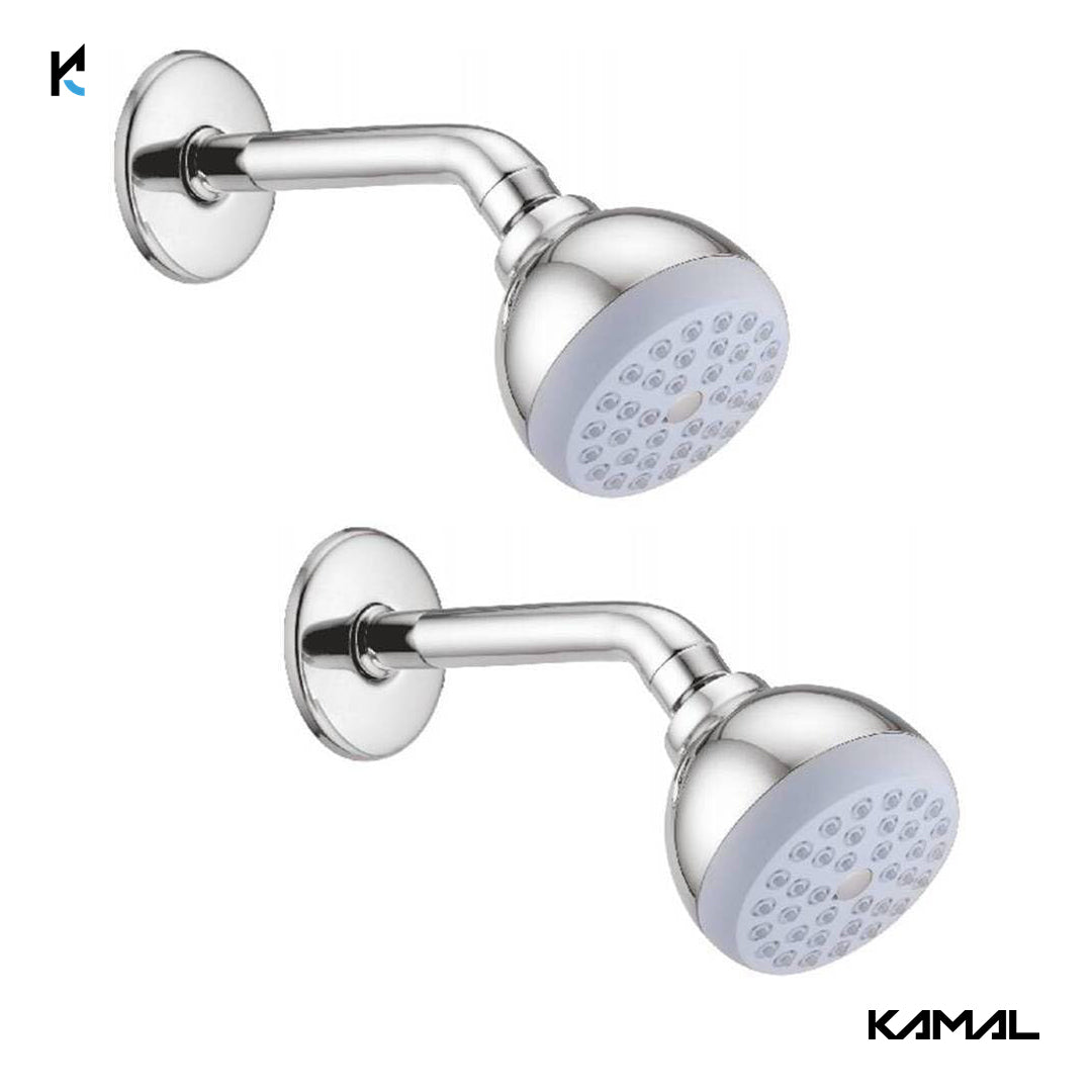 Marina Round Overhead Shower 3.5 Inch with 6 Inch Round Shower Arm & Wall Flange - by Kamal