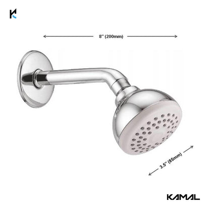 Globe Overhead Shower 3.5 Inch with 6 Inch Shower Arm & Wall Flange - by Kamal