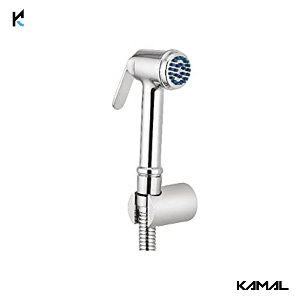 Opera Brass Health Faucet with Stainless Steel Flexible Tube 100 Cm & Wall Hook - by Kamal