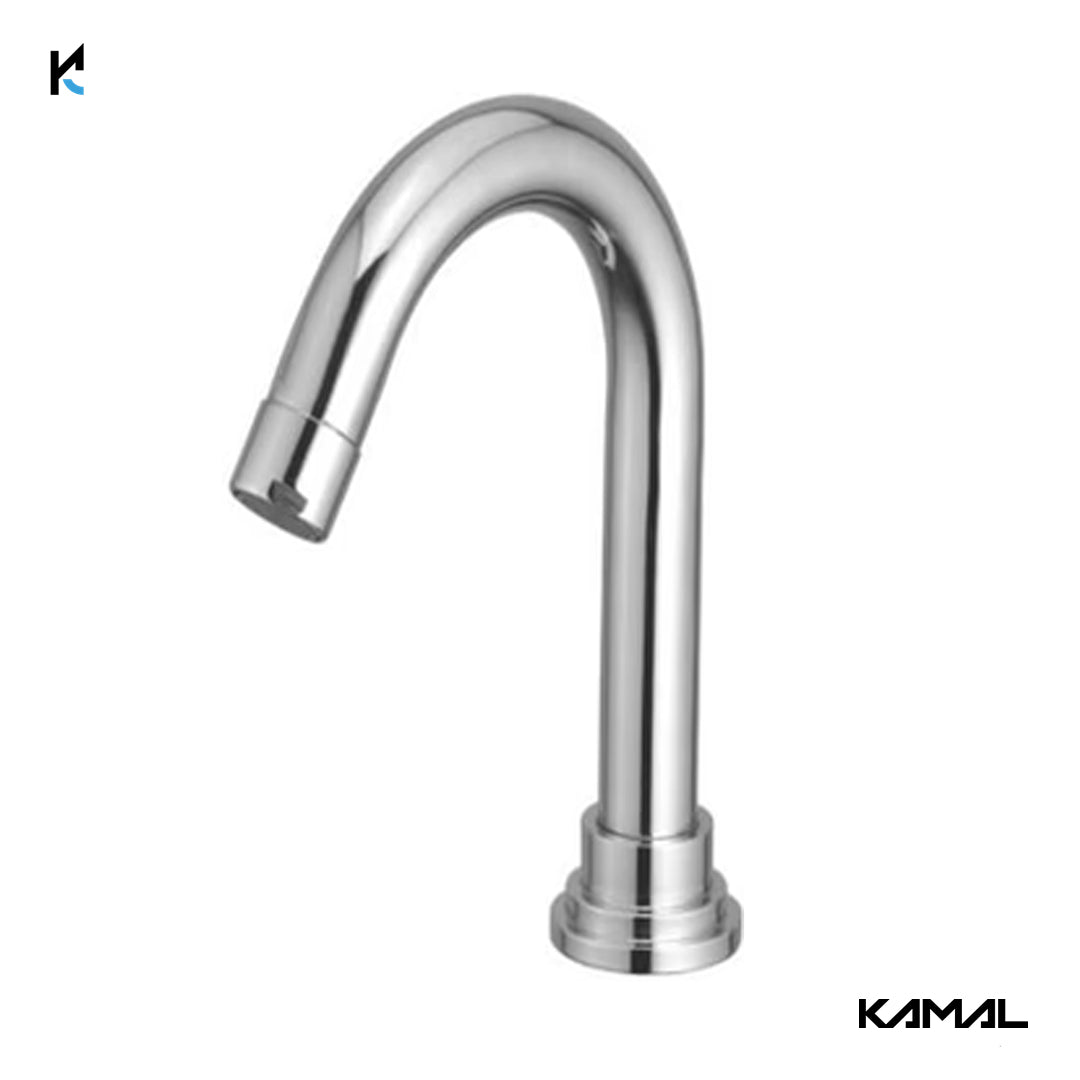 9-Inch Brass Table Mounted Spout (Deck Mount, No Flow Control) - by Kamal