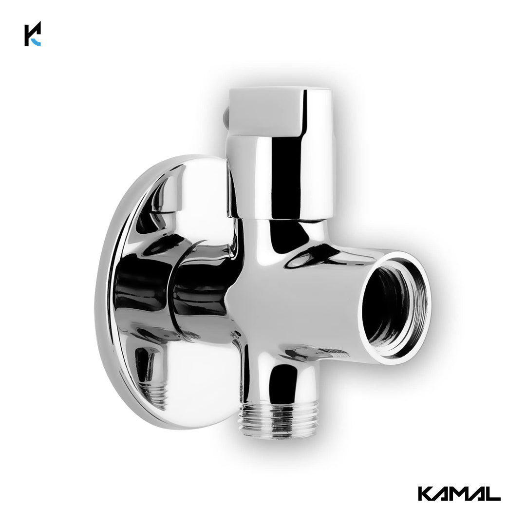 Tee Valve Cock Flute Twin Elbow Valve Faucet - by Kamal