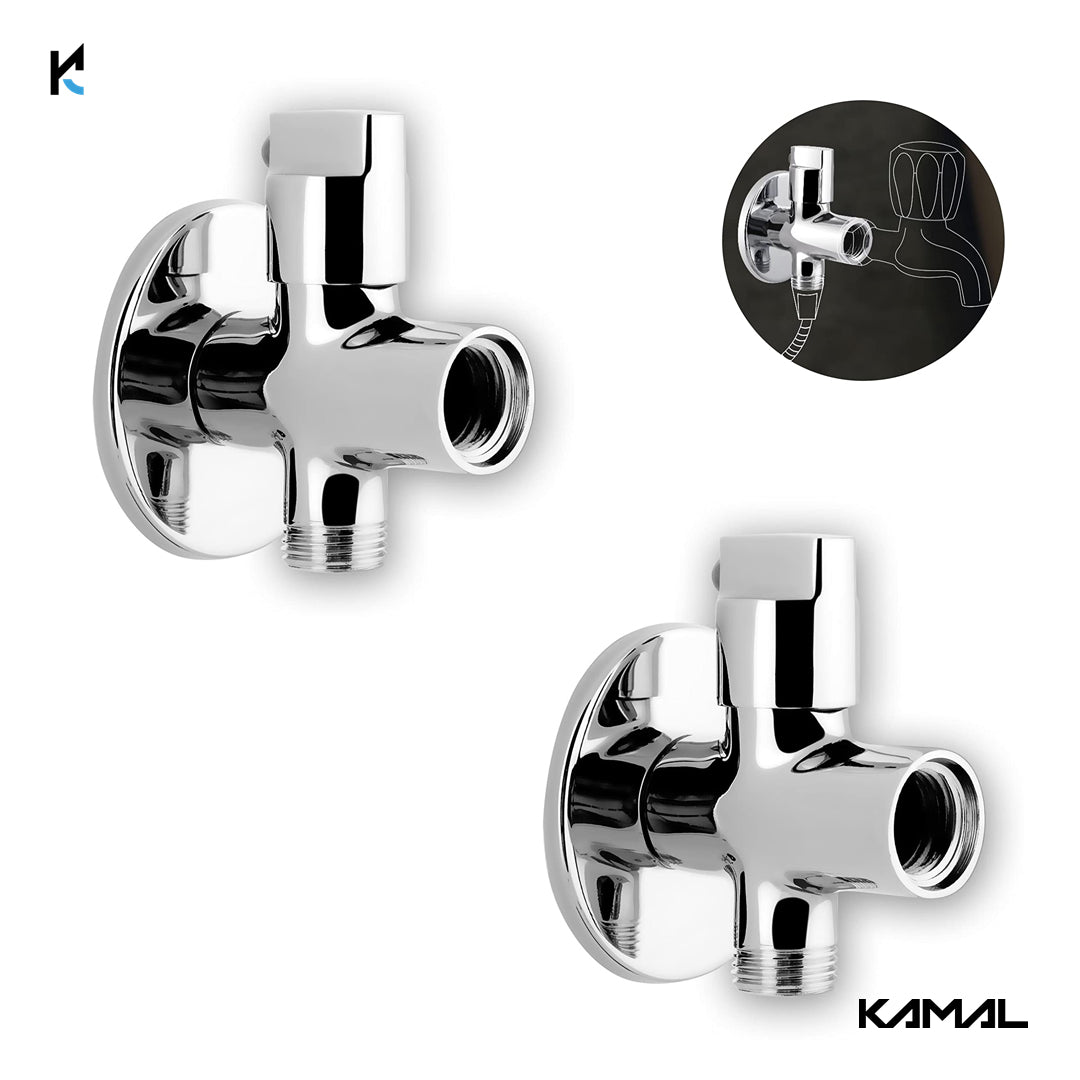 Tee Valve Cock Flute Twin Elbow Valve Faucet - by Kamal