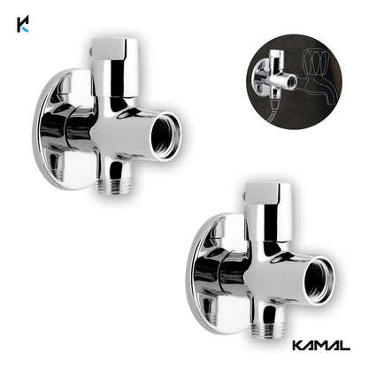 Tee Valve Cock Flute Twin Elbow Valve Faucet - by Kamal