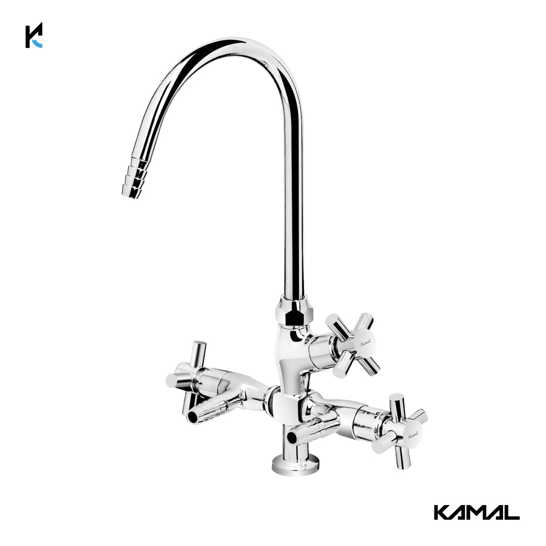 Laboratory Tap Three Way (Full Brass) - by Kamal