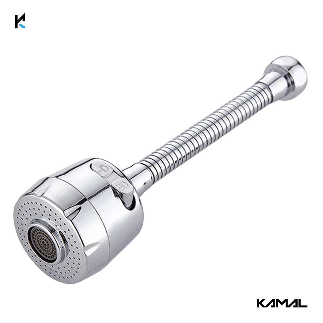 360° Flexible Faucet Extension SS 304 Dual Flow Shower & Aerator Mode (ABS & SS Steel) - by Kamal