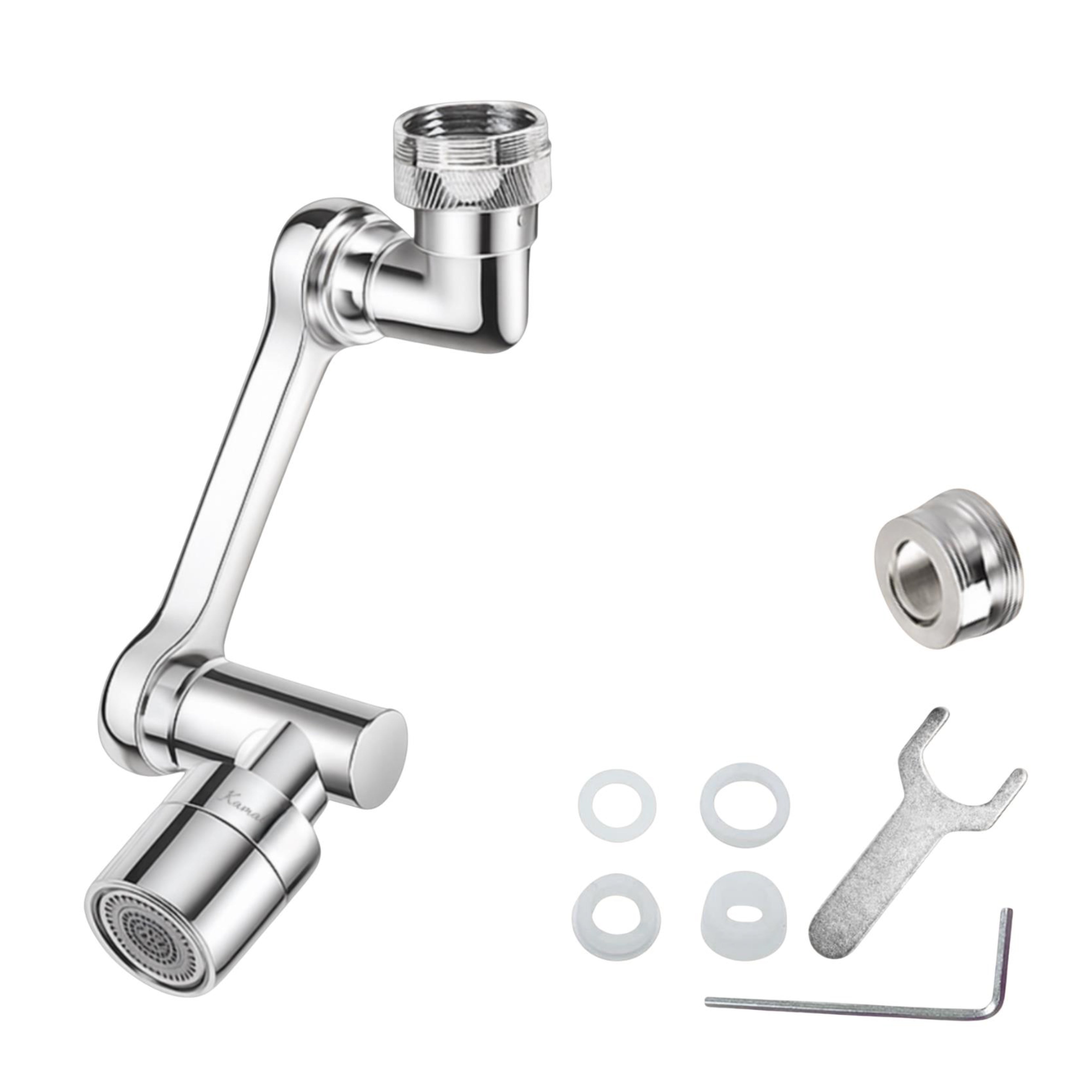 1080° Swivel Faucet Aerator Rotatable Multi-Functional with 2 Modes (Full Brass) - by Kamal