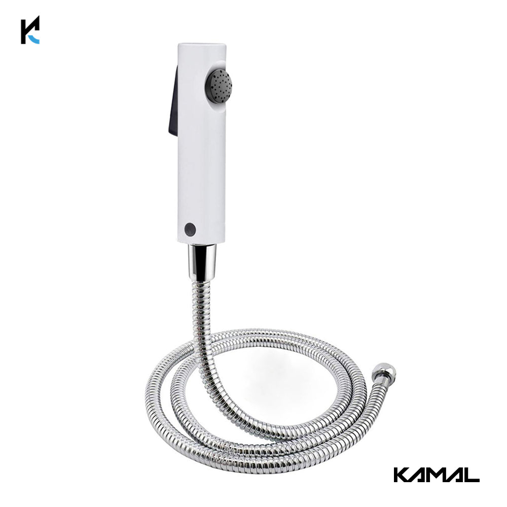 Moonstone Premium Health Faucet with 1 Mtr Stainless Steel Flexible Shower Hose & Wall Hook - by Kamal
