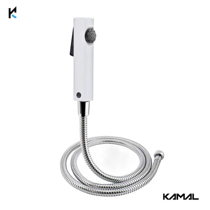 Moonstone Premium Health Faucet with 1 Mtr Stainless Steel Flexible Shower Hose & Wall Hook - by Kamal