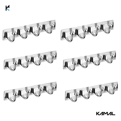 SS Steel Round Coat Hook (Set of 6) - by Kamal