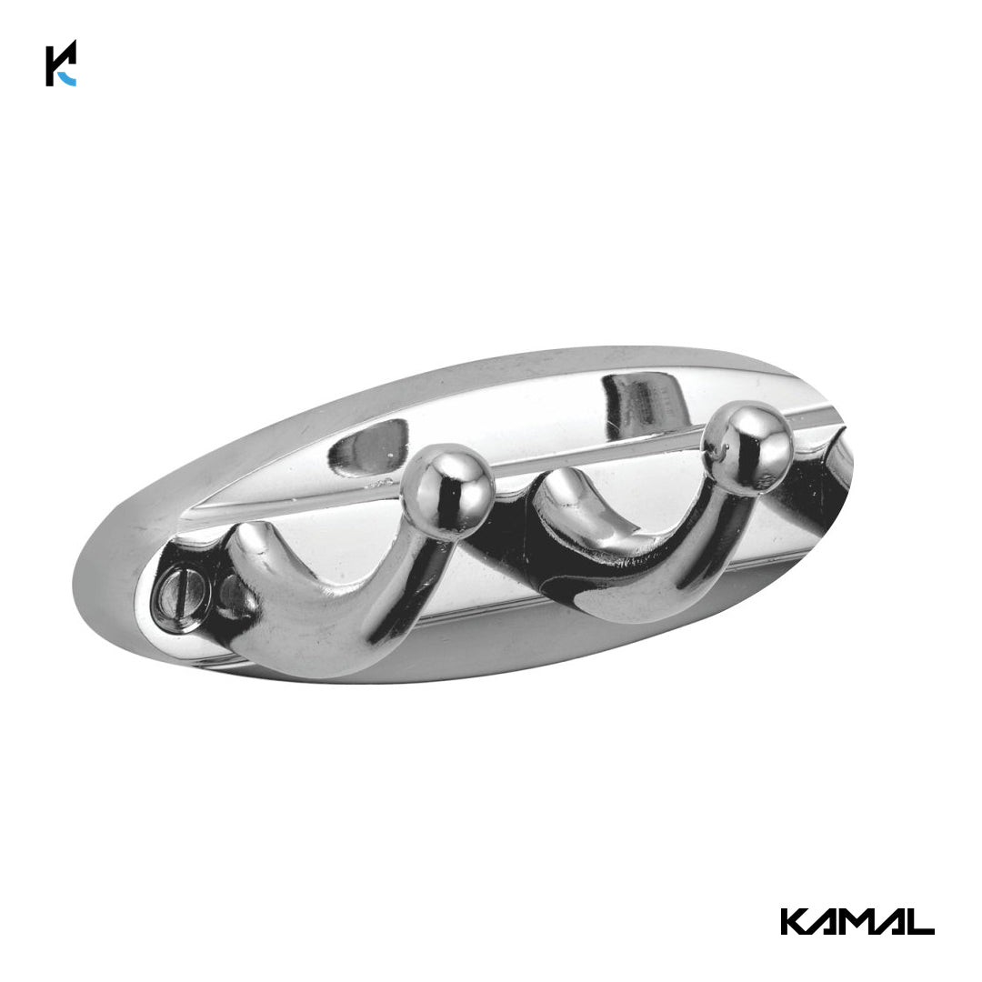 Full Brass Oval Coat Hook - by Kamal