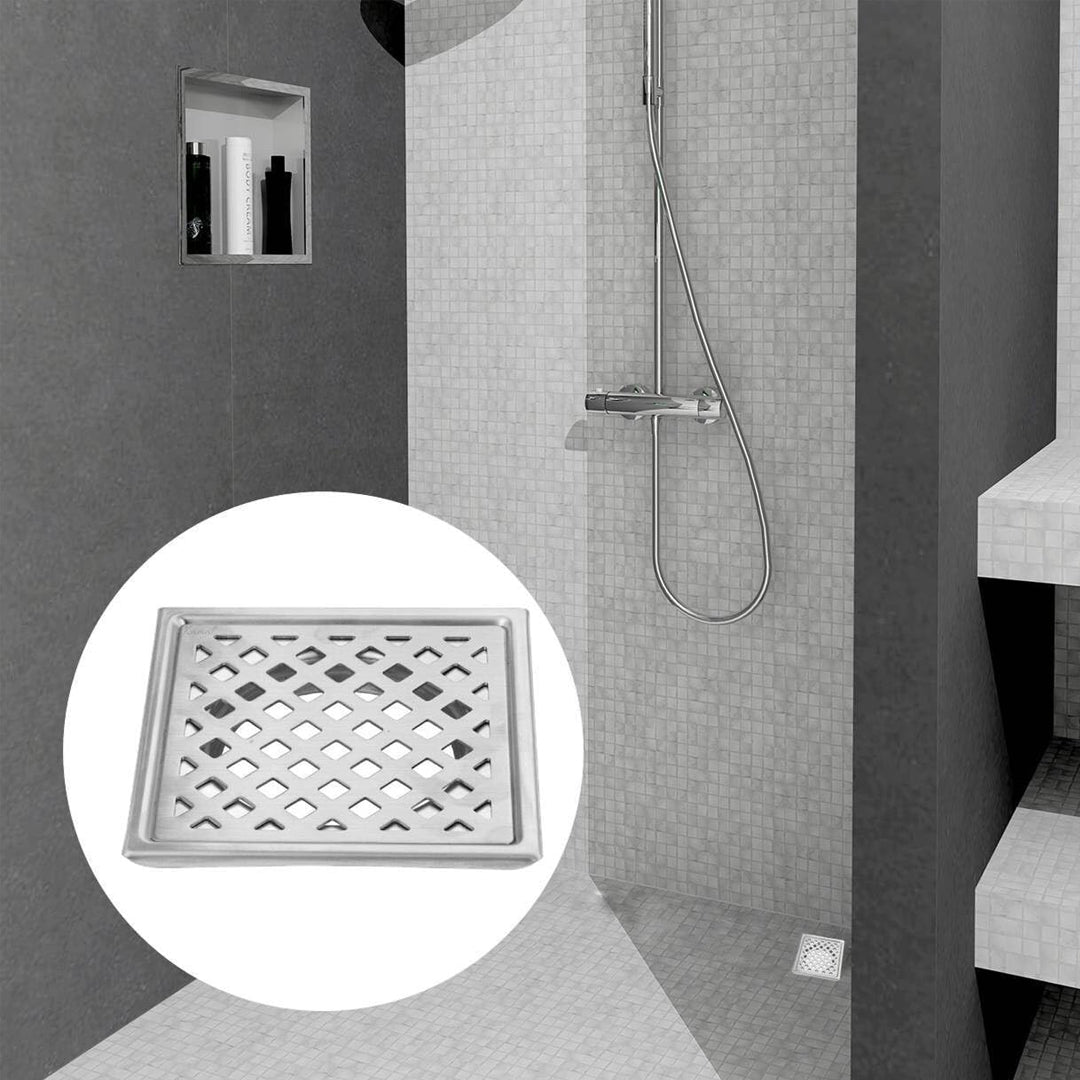 Stylish Shower Water Drain Channel SS 304 Grade Floor Drain Jali - by Kamal