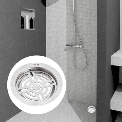 Shower Water Drain Strainer SS 304 Grade Floor Drain Jali with Collar (5 Inch) - by Kamal