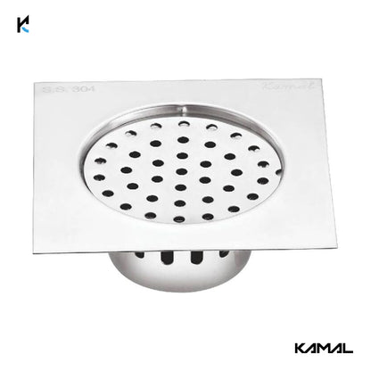 Flatron Cockroach Trap (5x5 Inch) SS 304 Grade Floor Drain Jali with Collar - by Kamal