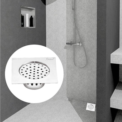 Flatron Cockroach Trap (5x5 Inch) SS 304 Grade Floor Drain Jali with Collar - by Kamal