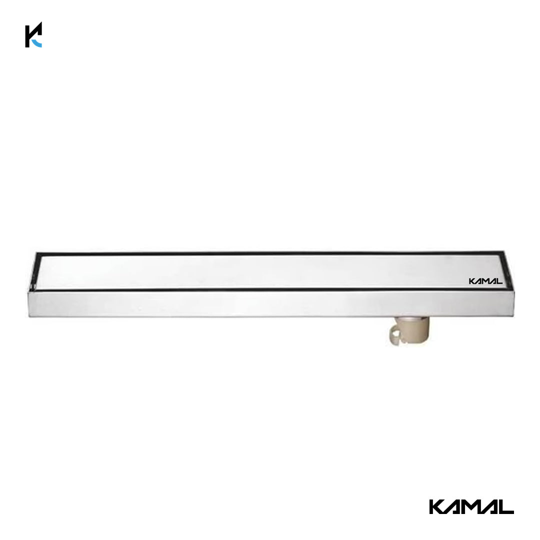 Tile Insert Channel Drainer (SS 304 Grade) - Side Hole Shower Water Drain Channel - by Kamal