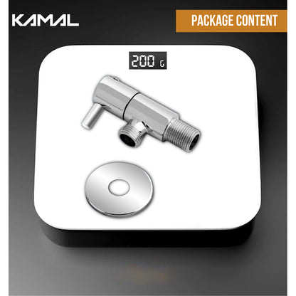 FLT Angle Valve with Wall Flange (Full Brass) - by Kamal