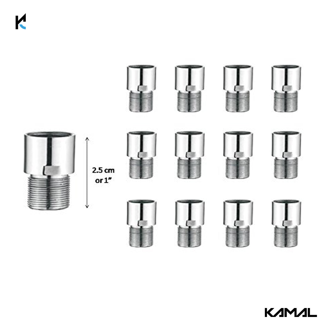 Kamal Full Brass Extension Pipe - L.Key | Anti-Corrosive | (Set of 12)