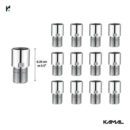 Kamal Full Brass Extension Pipe - L.Key | Anti-Corrosive | (Set of 12)