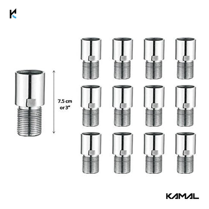 Kamal Full Brass Extension Pipe - L.Key | Anti-Corrosive | (Set of 12)