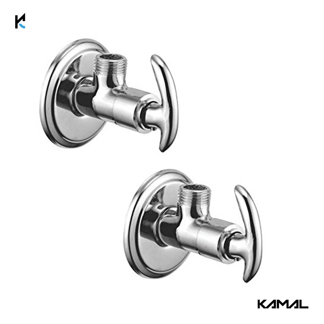 Alto Angle Tap with Wall Flange (Full Brass) - by Kamal