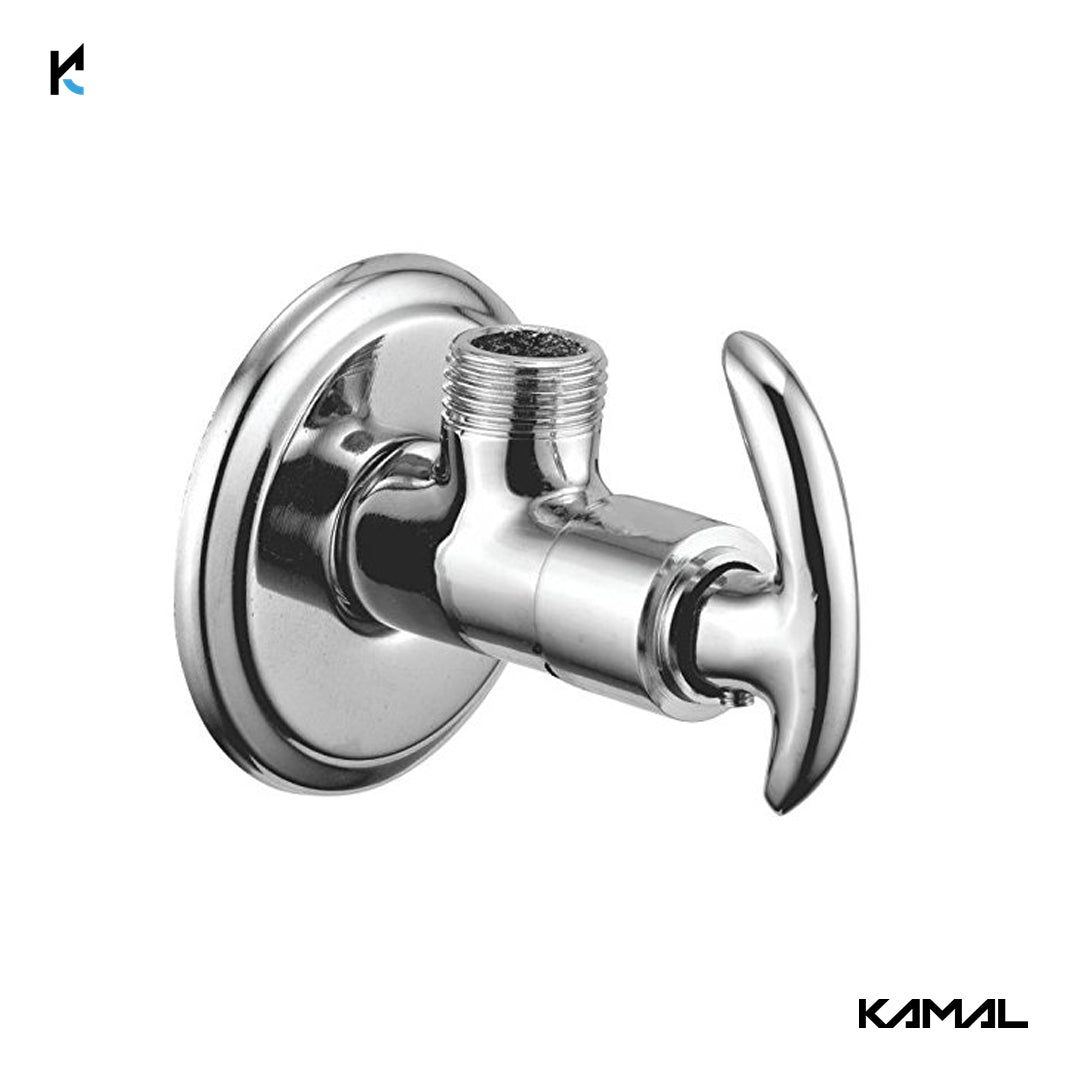 Alto Angle Tap with Wall Flange (Full Brass) - by Kamal