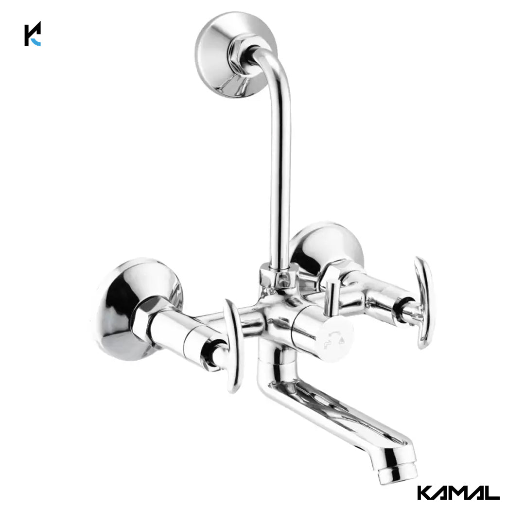 Alto Wall Mixer with L Bend Pipe (Full Brass) - by Kamal