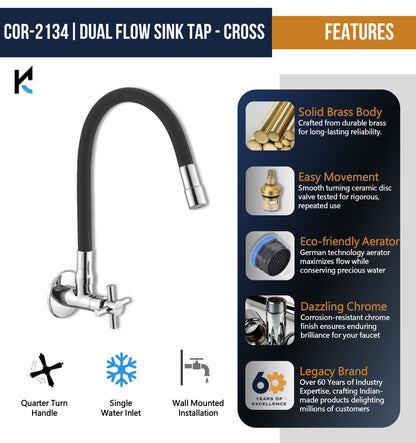 Cross Dual Flow Sink Tap – by Kamal