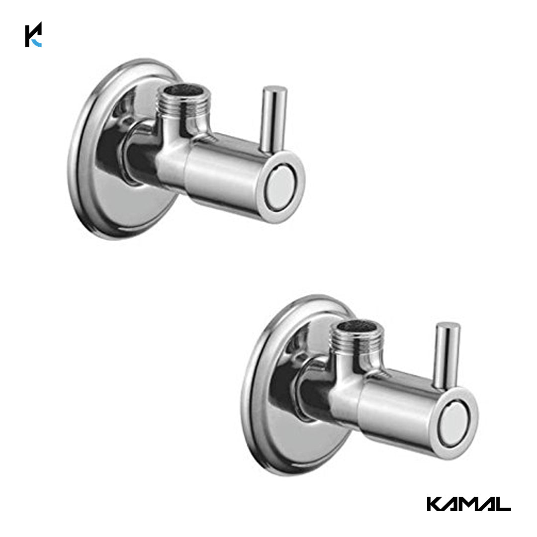 Dixy Angle Valve with Wall Flange (Full Brass) - by Kamal