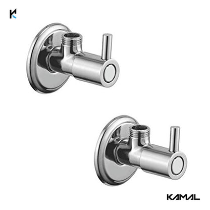 Dixy Angle Valve with Wall Flange (Full Brass) - by Kamal