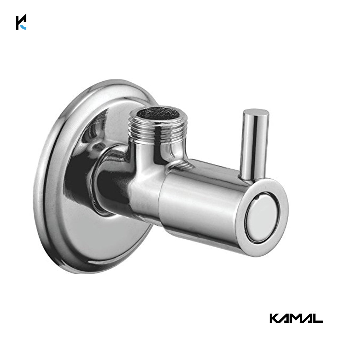 Dixy Angle Valve with Wall Flange (Full Brass) - by Kamal