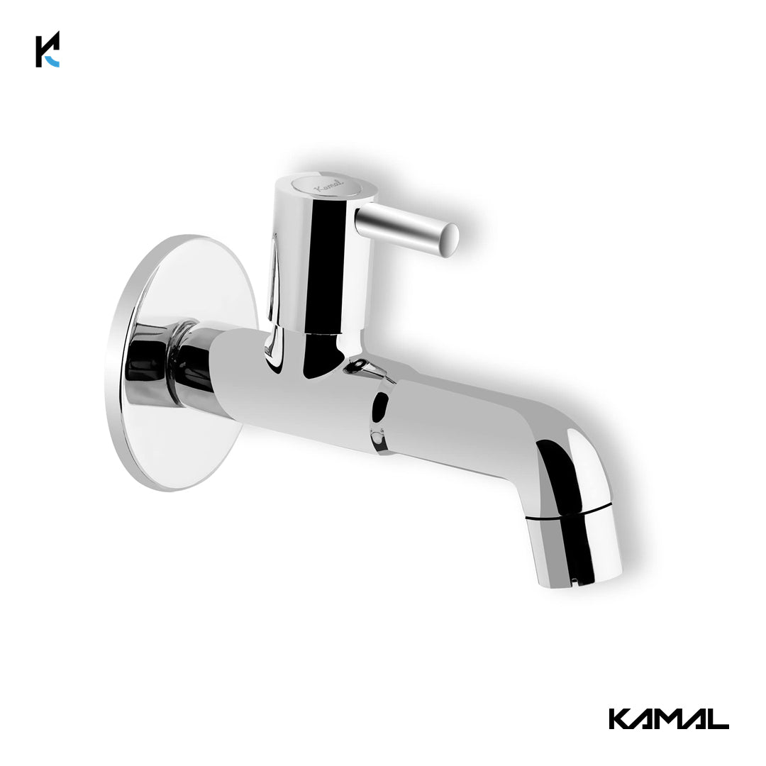 Dixy Long Body Bib Tap with Wall Flange (Full Brass) - by Kamal