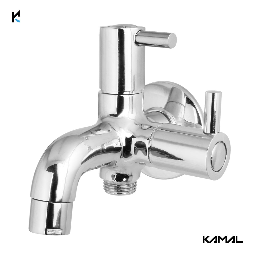 Dixy Two in One Bib Tap (Full Brass) - by Kamal