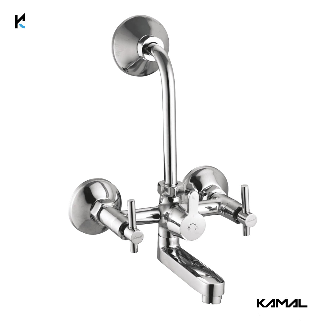 Tarim Wall Mixer with L Bend Pipe Admire Spout (Full Brass) - by Kamal