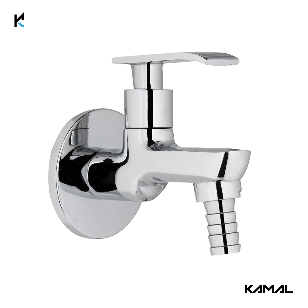 Orion Nozzle Bib Tap with Wall Flange (Full Brass) - by Kamal