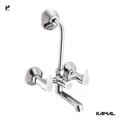 Vignette Eco Wall Mixer with L Bend Pipe (Full Brass) - by Kamal