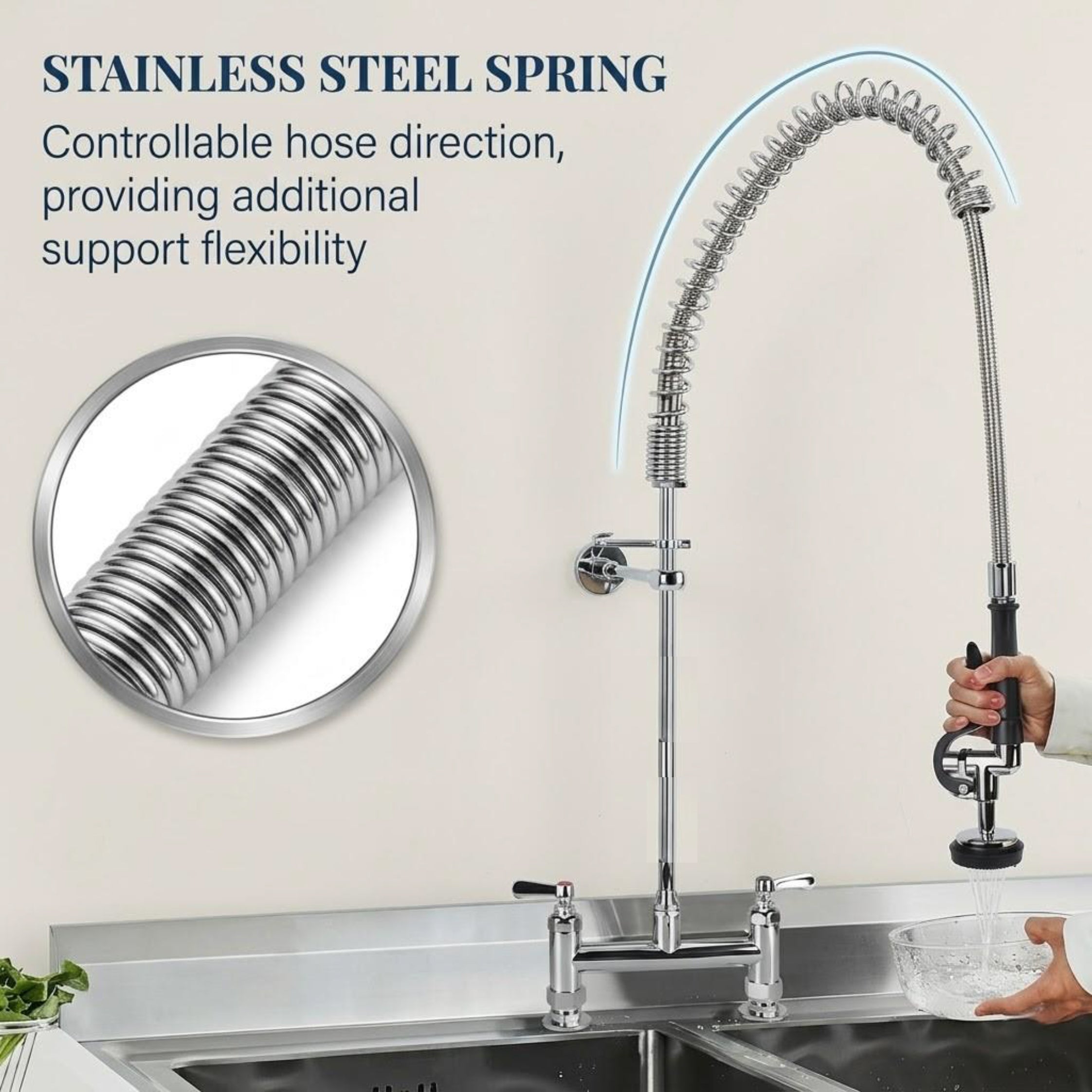 Commercial Pre Rinse Faucet with Sprayer - by Kamal