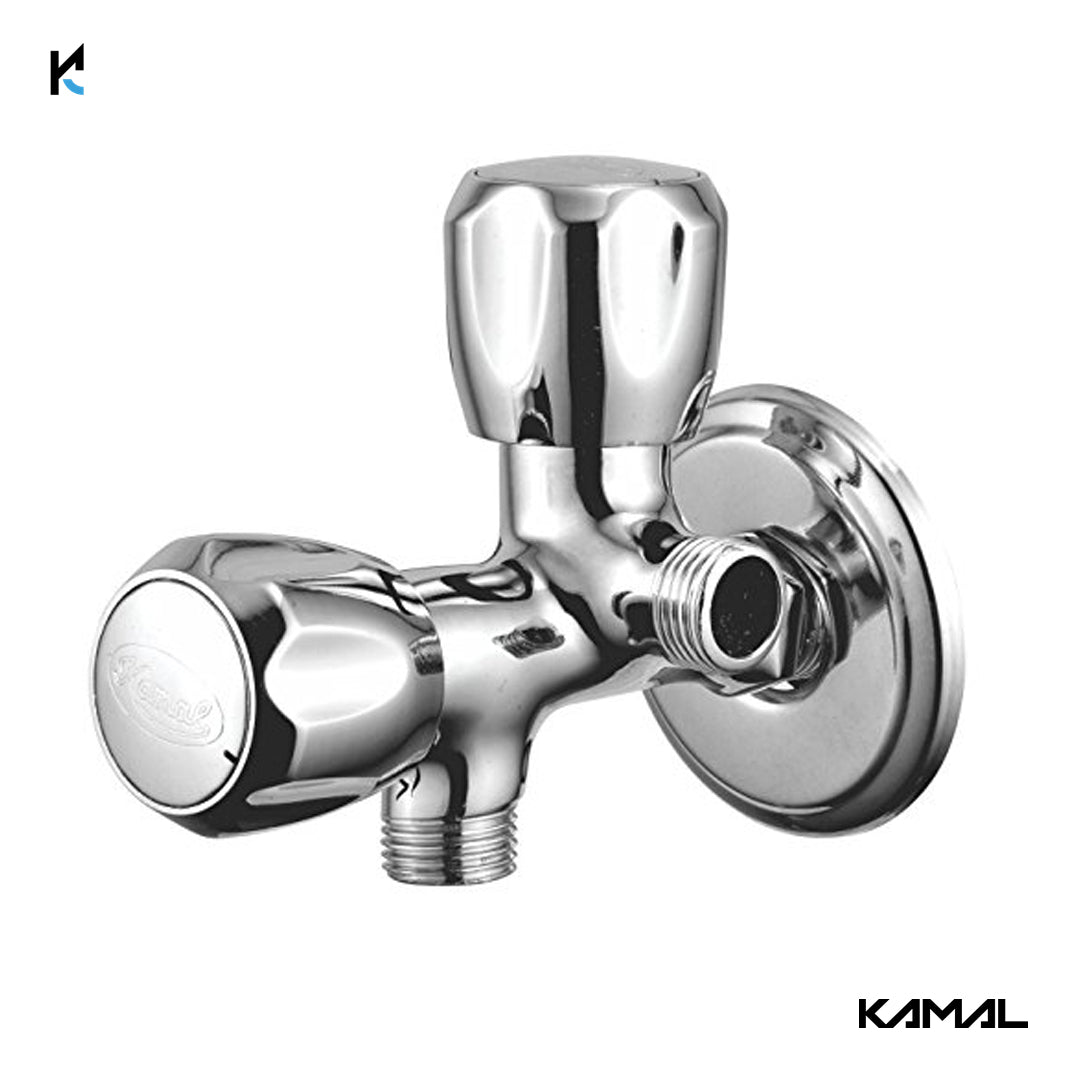 Crystal Two in One Angle Valve (Full Brass) - by Kamal