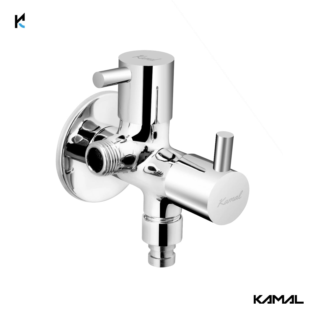FLT Two Way Angle Valve (Full Brass) - by Kamal